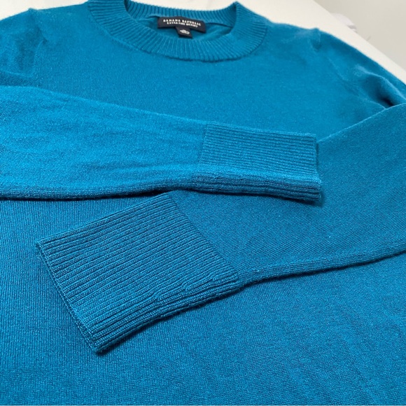 Teal extra fine merino crew neck sweater - Picture 5 of 7